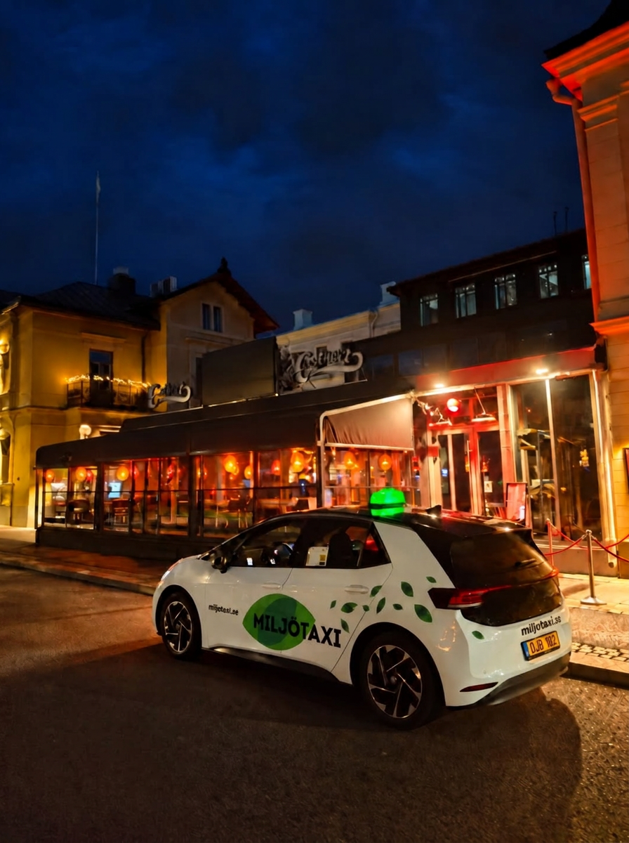 MiljöTaxis egen bil i centrala Sundsvall